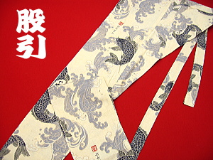 義若オリジナルの和柄股引き 激安セール商品 荒波鯉 ベージュ